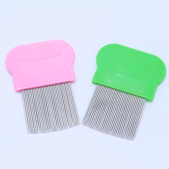 Peine para pulgas y piojos para perros y gatos con aguja de acero inoxidable para cuidado de mascotas